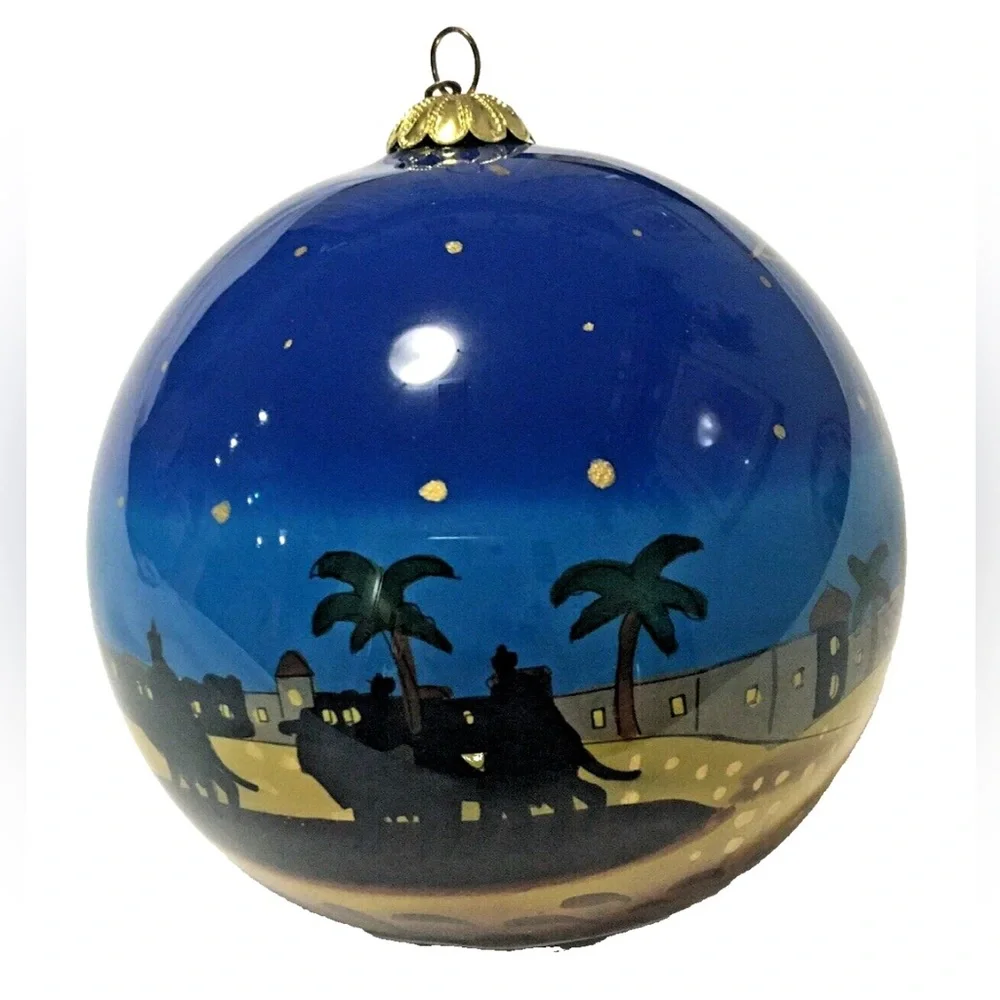 Pier 1 Imports Li Bien Nativity Jesus Christmas Ornament 2015 Hand Painted Large